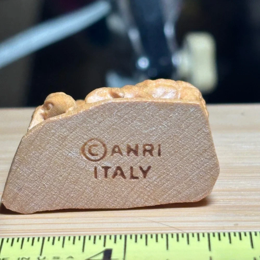 Anri Italy Hand Carved Wood Sheep‎ and Lamb Figurine Miniature Nativity Decor
